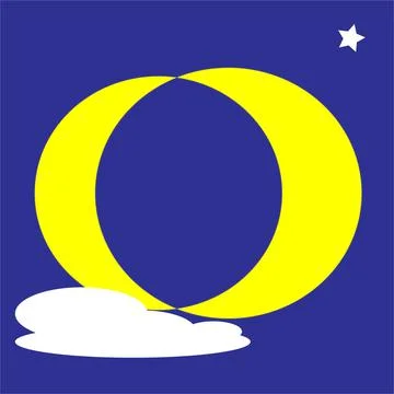 Two Crescent Moon Logo Stock Illustration