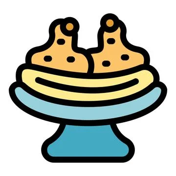 Two crispy fried chicken legs served on a bed of creamy mashed potatoes on an Stock Illustration