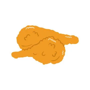 Two Crispy Golden Fried Chicken Drumsticks Delicious Fast Food Illustration Stock Illustration