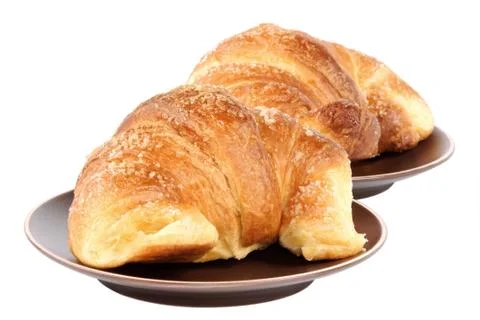 Two croissants Stock Photos