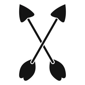 Two crossed arrows pointing in opposite directions, archery symbol Stock Illustration