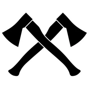 Two crossed axes Stock Illustration