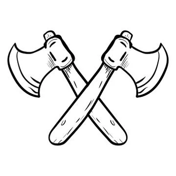Two crossed axes-Vector drawn Stock Illustration