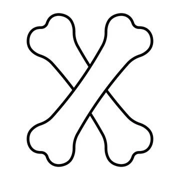 Two crossed bones, symbol death and danger, crossbones warning pirate Illustrazione stock