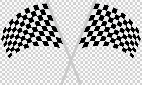 Two crossed checkered flags signify the end of a race, victory, or reaching.. Stock Illustration