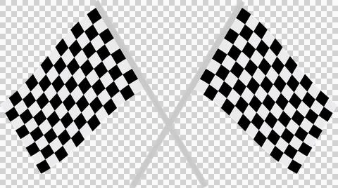 Two crossed checkered flags symbolize victory, speed, and competition in mo.. Stock Illustration