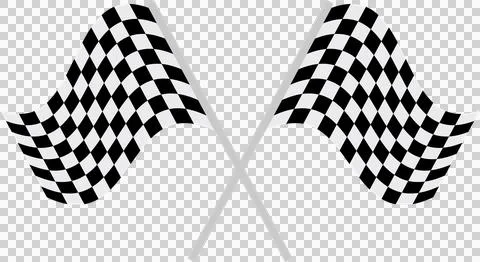 Two crossed checkered flags symbolize victory and the end of a competition,.. Stock Illustration