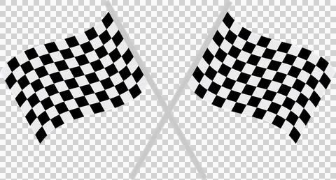 Two crossed checkered flags wave, symbolizing the end of a race or an achie.. Stock Illustration