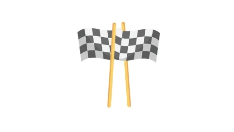 Two crossed checkered flags on a white background, symbolizing racing or co.. Stock Footage 332480163