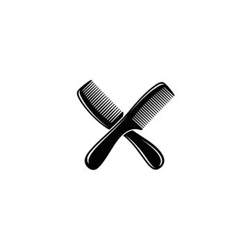 Two crossed combs icon - barber shop and hair styling symbol Stock Illustration