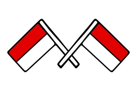 Two crossed flags of Hesse hand drawn illustration Stock Illustration