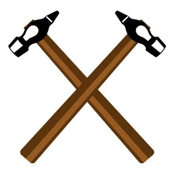 Two crossed hammers Stock Illustration