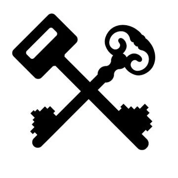 Two crossed keys Stock Illustration