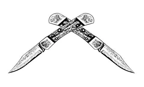 Two crossed knives. 스톡 일러스트