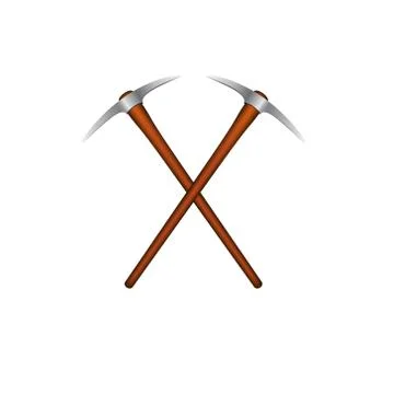 Two crossed mattocks Stock Illustration