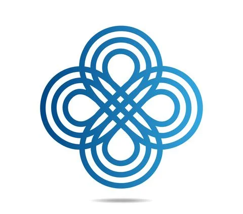 Two crossed mobius loops like a flower. Infinity symbol. Road junction, traffic Stock Illustration