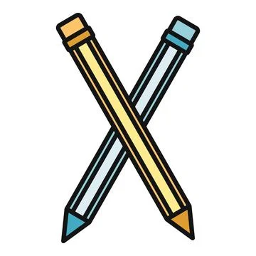 Two crossed pencils representing education and creativity 库存插图