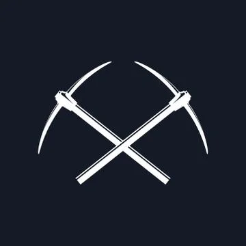 Two Crossed Pickaxes 스톡 일러스트