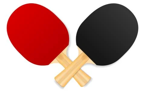 Two crossed ping-pong rackets Stock Illustration