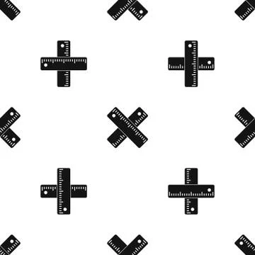 Two crossed rulers pattern seamless black Illustrazione stock