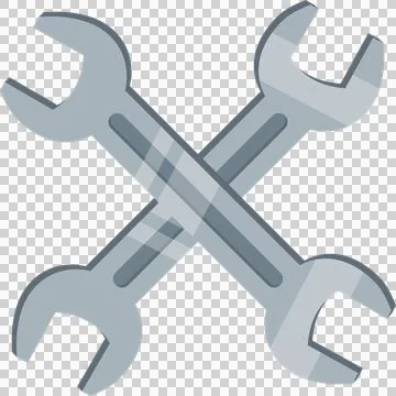 Two crossed wrenches create a tool-focused composition. A symbol of mainten.. Stock Illustration