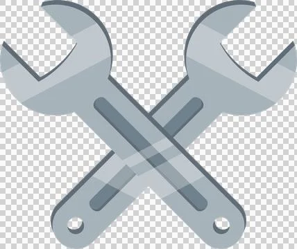 Two crossed wrenches with a grey gradient design over a black background cr.. Stock-Illustration