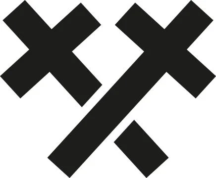 Two crosses crossed Stock Illustration