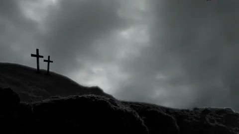 Two Crosses on a Hill Stock-Footage 122646770