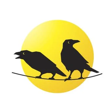 Two crows Illustrazione stock