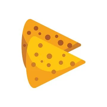 Two crunchy triangular nachos chips presenting an appetizing snack Illustrazione stock