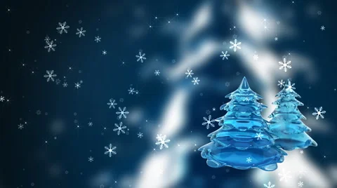 Two Crystal Trees with One Shadow Behind Stock Footage 916684