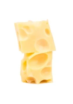 Two cubes of cheese Foto stock
