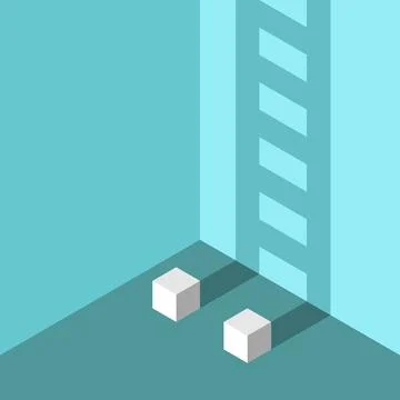 Two cubes, ladder shadow Stock Illustration
