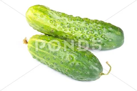 Two cucumbers isolated Stock Photos