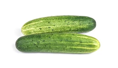 Two cucumbers on an isolated white background Foto stock
