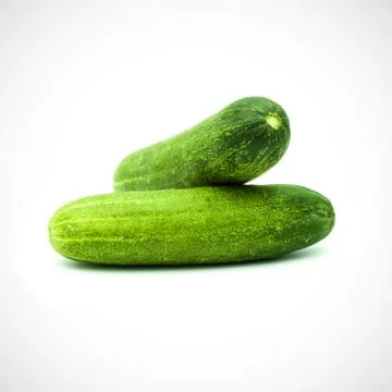 Two cucumbers on a white background Stock Photos