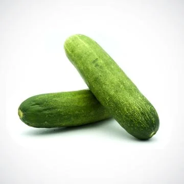 Two cucumbers on a white background Stock Photos