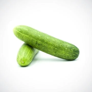 Two cucumbers on a white background Fotos de archivo