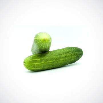 Two cucumbers on a white background Stock Photos
