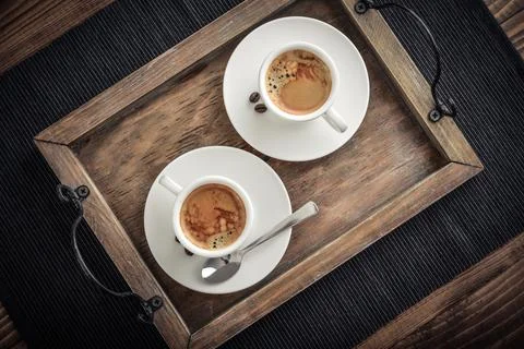 Two Cup Of Coffee Stock Photos