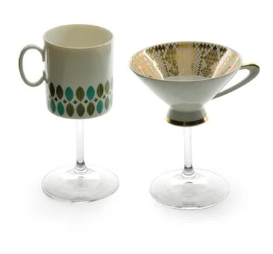 Two cup mug glasses Stock Photos
