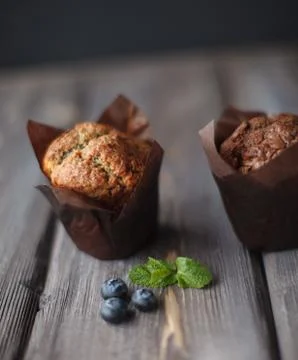 Two cupcakes Stock Photos