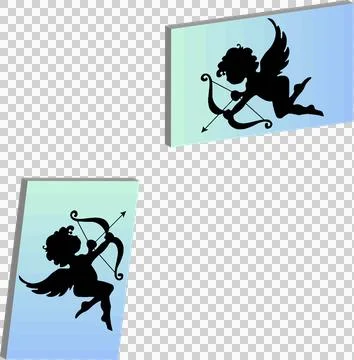 Two cupid are shooting each other with arrow Stock Illustration