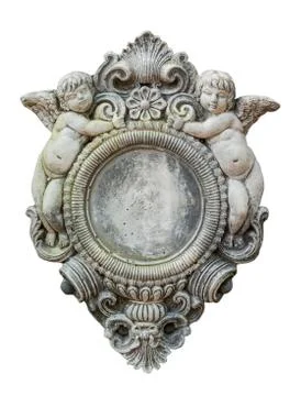 Two cupid sculpture isolate Stock Photos