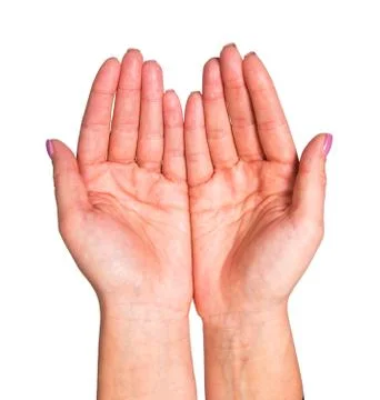 Two cupped hands. Stock Photos