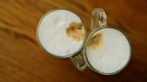 Two cups coffe latte Stock Footage 21819527