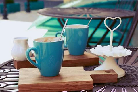 Two cups of coffee. Coffee time Stock Photos