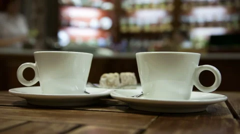 Two cups of coffee Stock Footage