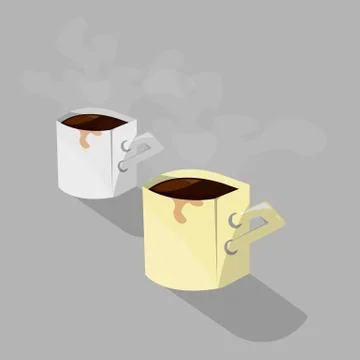 Two cups of coffee Stock Illustration