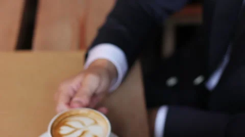 Two cups of coffee with a pattern on the Skin Video stock 41744627